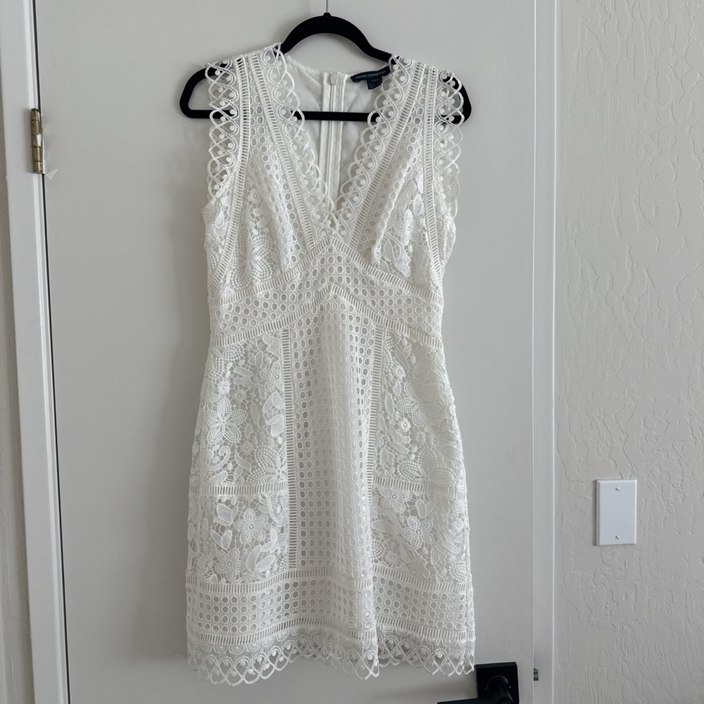 French Connection Elegant White Lace Dress